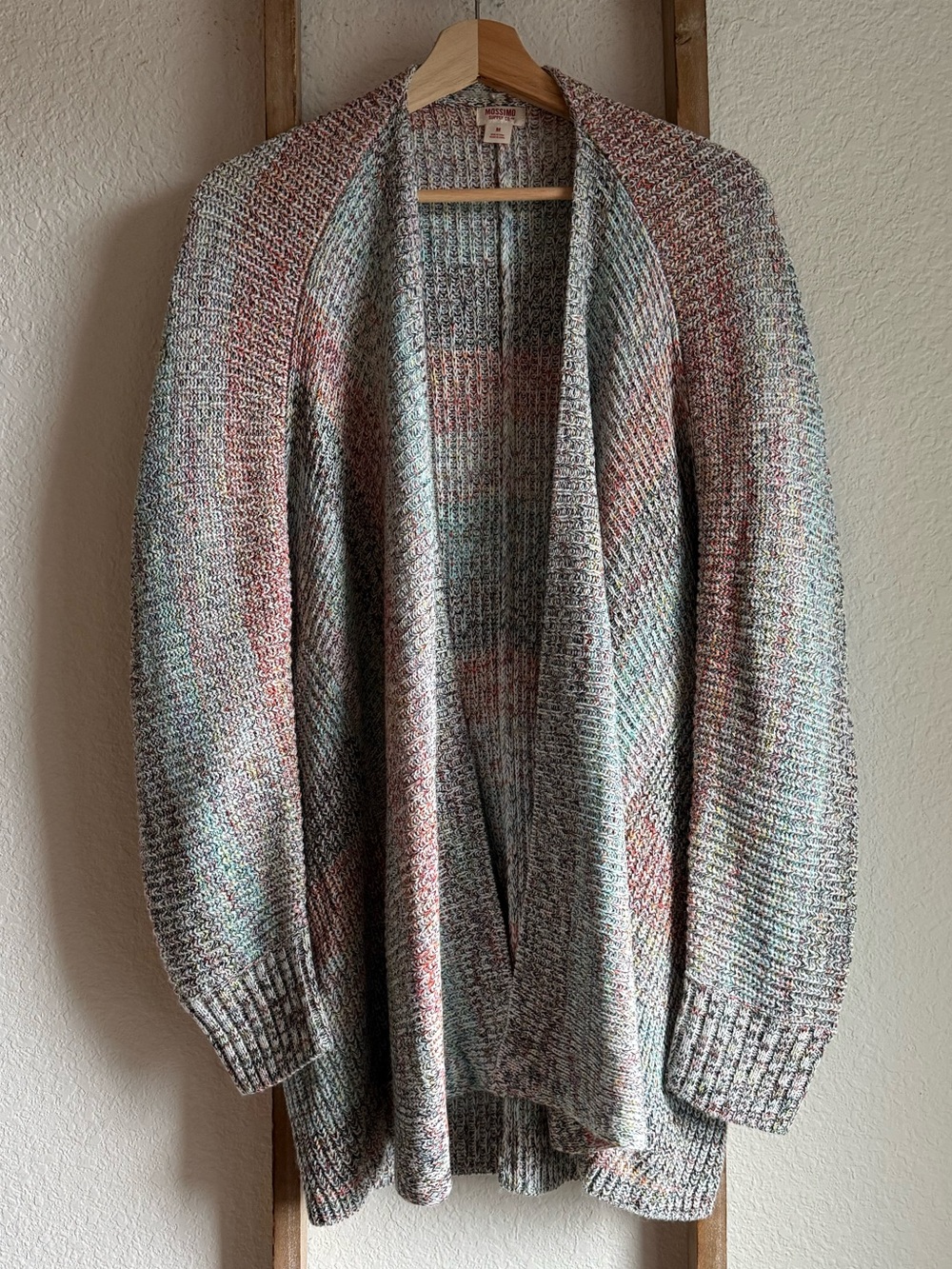 Mossimo Chunky Knit Pastel Marled Oversized Open Front Cozy Cardigan Sz: Med